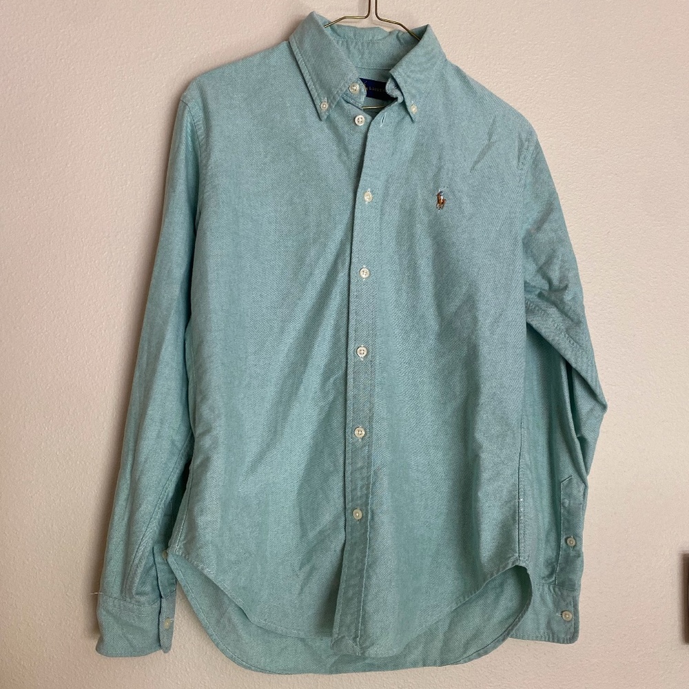 Ralph Lauren | Blue/Green Oxford Button Down | Women's Size XS